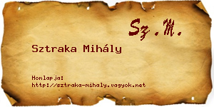 Sztraka Mihály névjegykártya