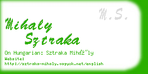 mihaly sztraka business card